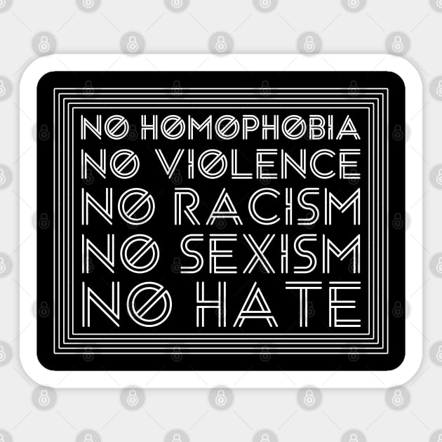 Anti Discrimination - No Hate - lines Sticker by HappyGiftArt